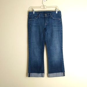 COH  Medium wash cropped rolled hem women's jeans, sz 28